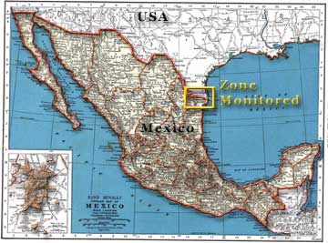 map of Mexico/Texas border and surrounding region